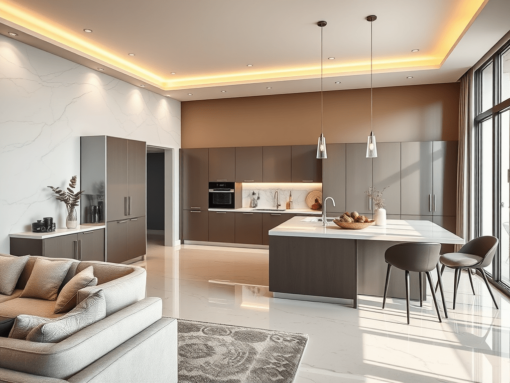 Portable Modern Living Room & Kitchen Design