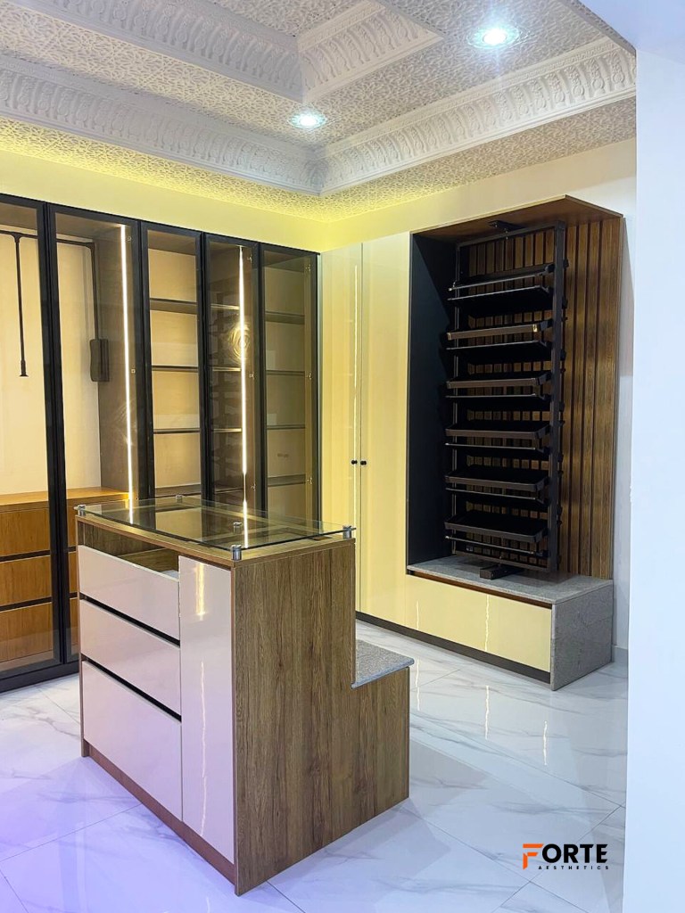 stylish walk-in closet